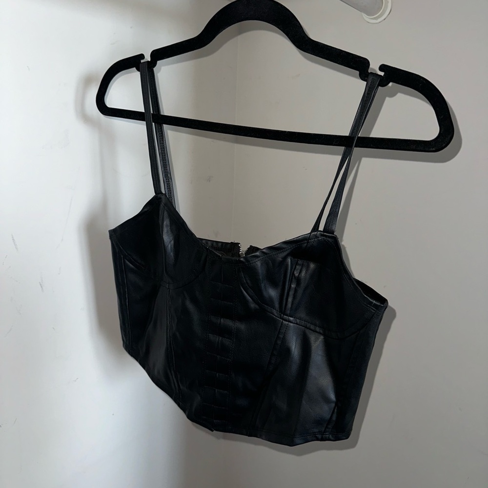Black Corset Front Top